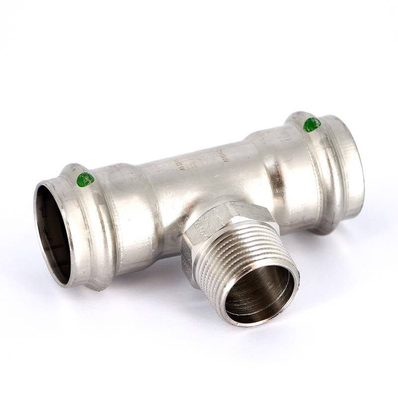 Тройник пресс-НР нержавеющая сталь Viega Sanpress Inox 28х3/4х28 мм 445997