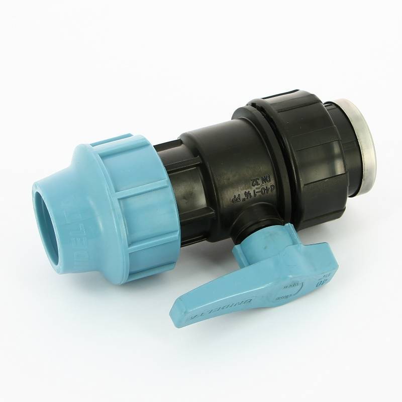 Кран шаровый компрессионный Unidelta 40x1 1/4 ПНД 1071040005001