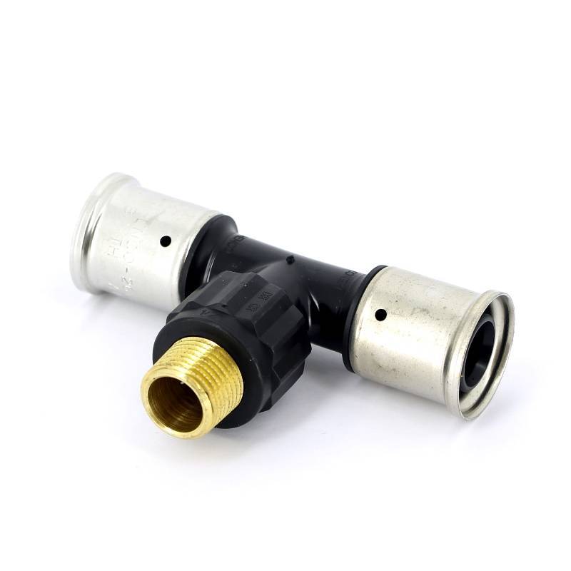 Тройник пресс с наружной резьбой HENCO PVDF 26х1/2х26 14PK-260426