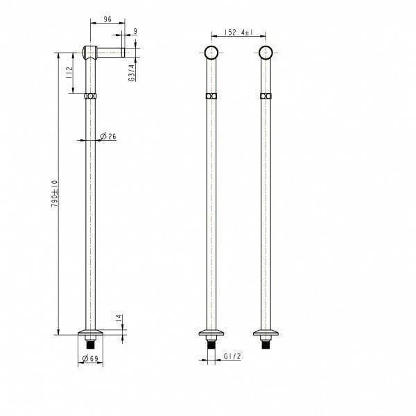 Держатели для напольного смесителя Boheme Imperiale золото глянцевое 602