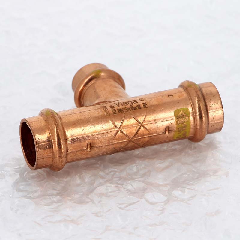 Тройник пресс медный Viega Profipress G 18x15x18 мм 346003