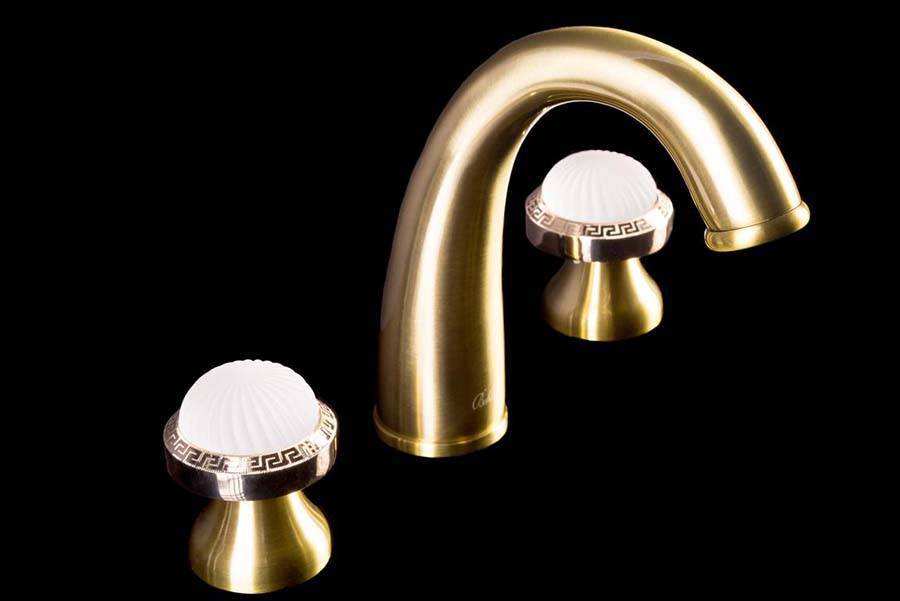 Смеситель для раковины на 3 отверстия Boheme Satine бронза 317-ST