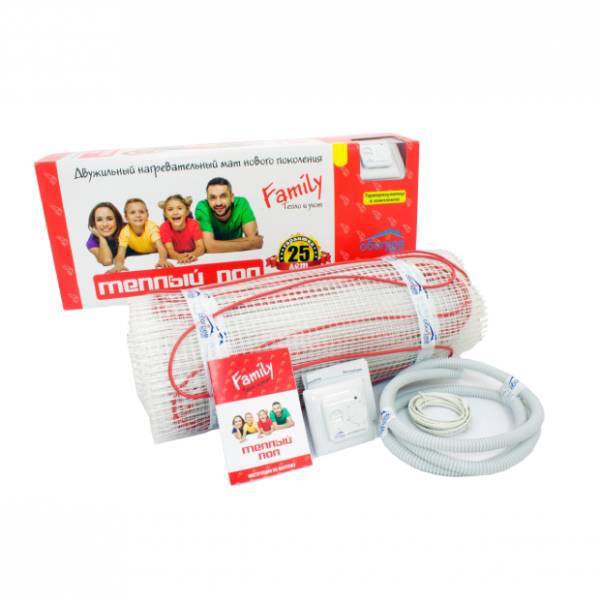 Нагревательный мат двухжильный Обогрев Люкс Family 1050 Вт 7.0 м² 6584