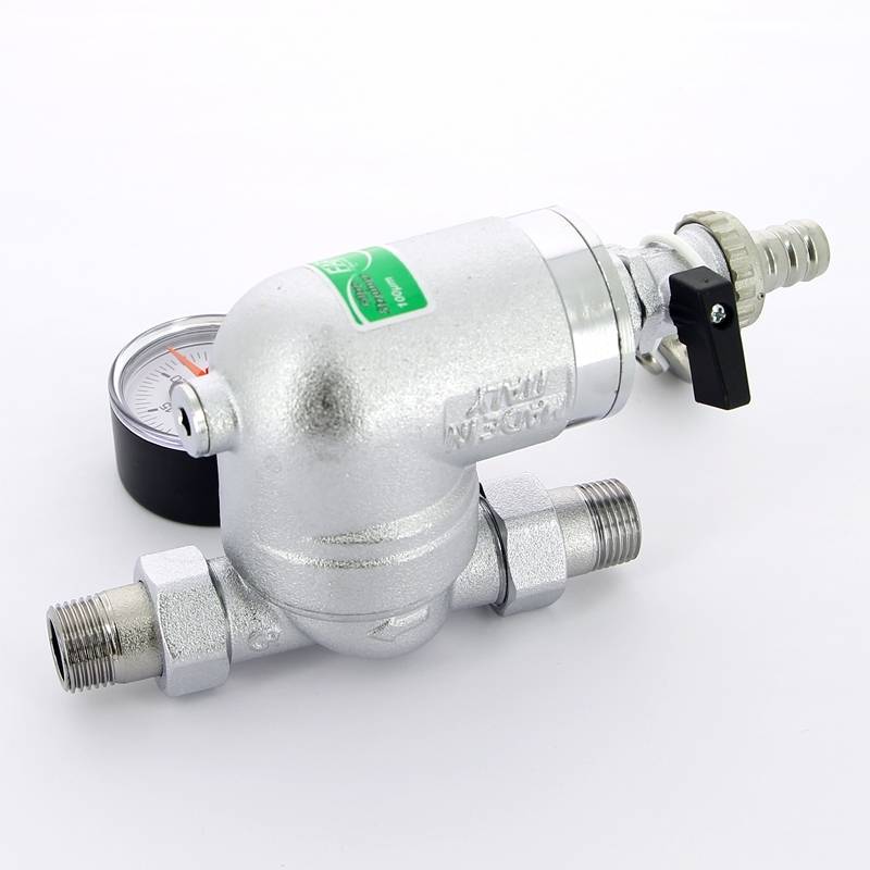 Фильтр промывной FAR 1/2 НР 100 мкм 25 бар поворотный с манометром FA 39A4 12100