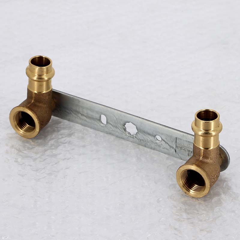 Водорозетка пресс двойная на планке Viega Sanpress 15х1/2 ВР межосевое расстояние 150 мм 308681