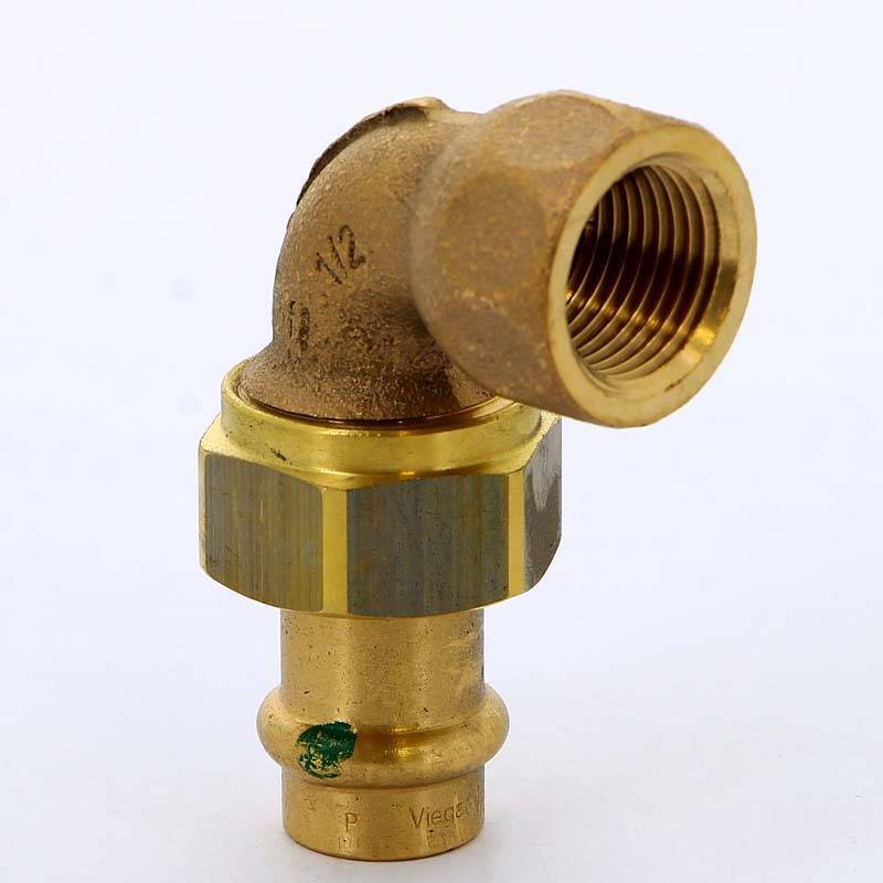 Угольник переходной Viega Sanpress 90° 15х1/2 пресс-В разъёмное соединение бронза 125660