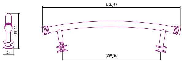 Полка выгнутая Сунержа 435x100x34 мм белый 12-2011-0370