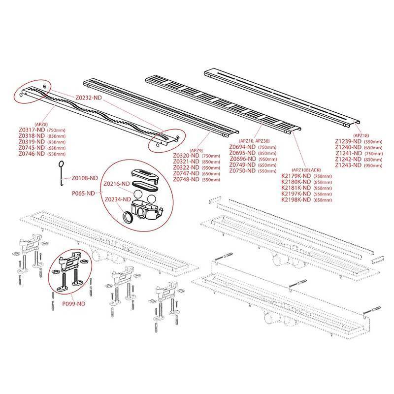 Душевой лоток Alca APZ8 Simple 550 мм с порогами из нержавеющей стали APZ8-550M