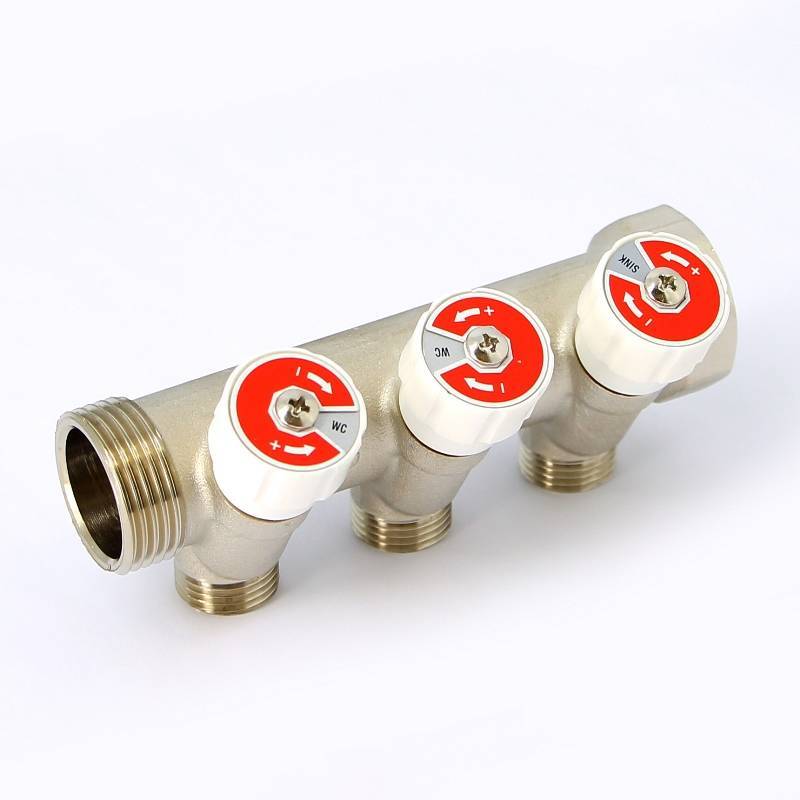 Коллектор никелированный Uni-Fitt 1 НВ 3 выхода 1/2 Н 40 мм 404N4230