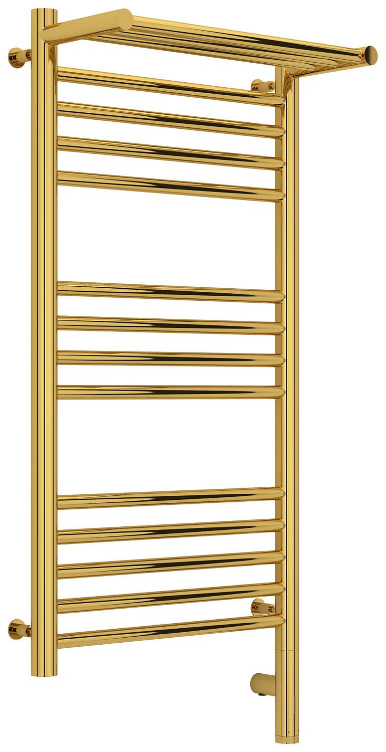 Полотенцесушитель электрический Сунержа Богема 3.0 с 1 полкой 432x924 мм правый золото 03-5807-8040