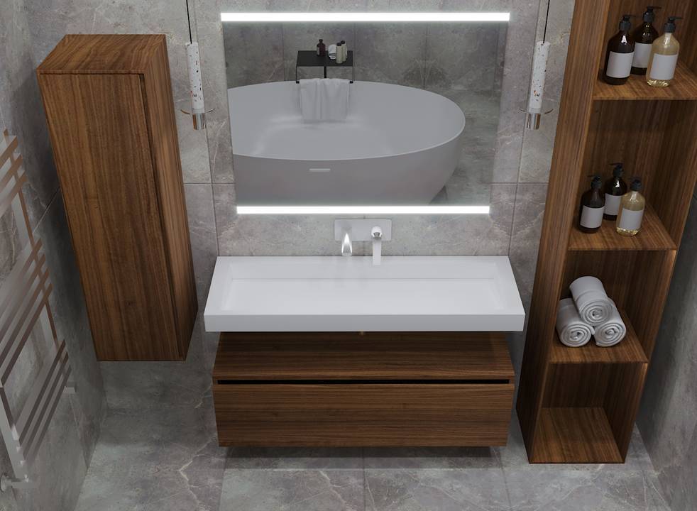 Ящик под столешницу Armadi Art Flat 120х46х38.3 см темное дерево 897-120-D