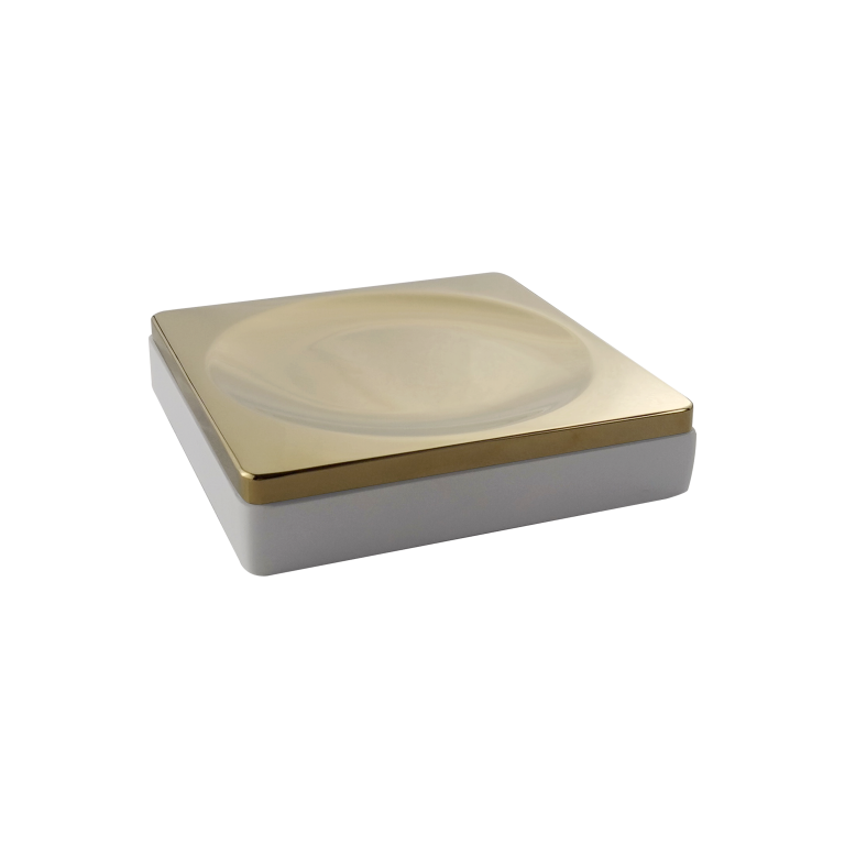 Мыльница Boheme 10960-W-G настольная квадратная золото 10960-W-G