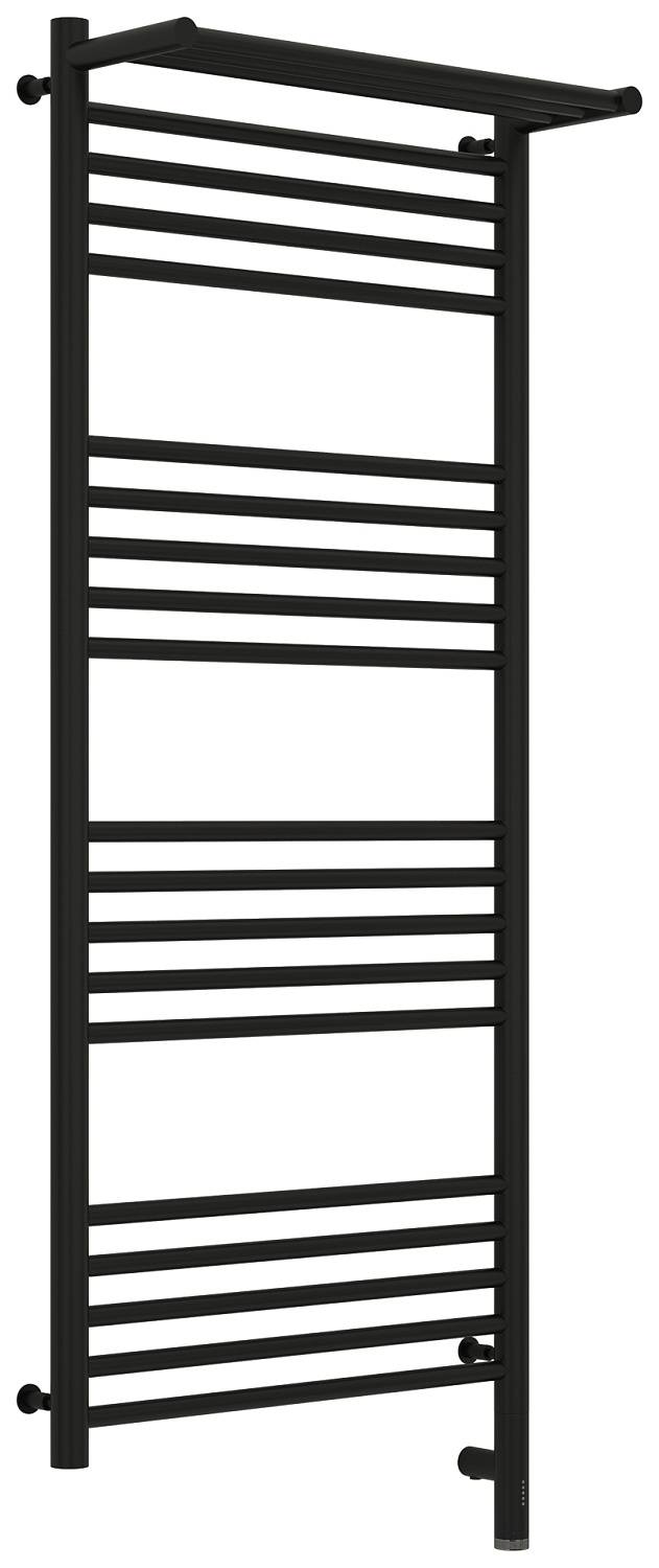 Полотенцесушитель электрический Сунержа Богема 3.0 с 1 полкой 532x1324 мм правый матовый черный 31-5807-1250