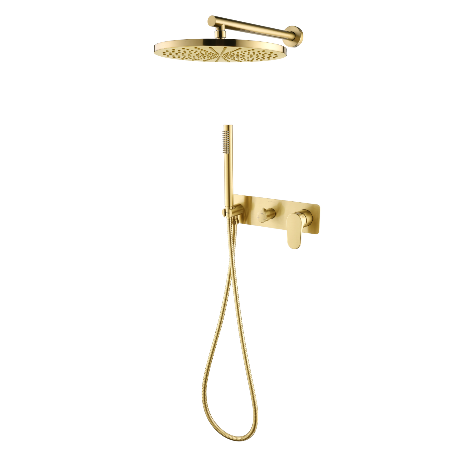 Душевой комплект встраиваемый Boheme Spectre со смесителем матовое золото 454-MG