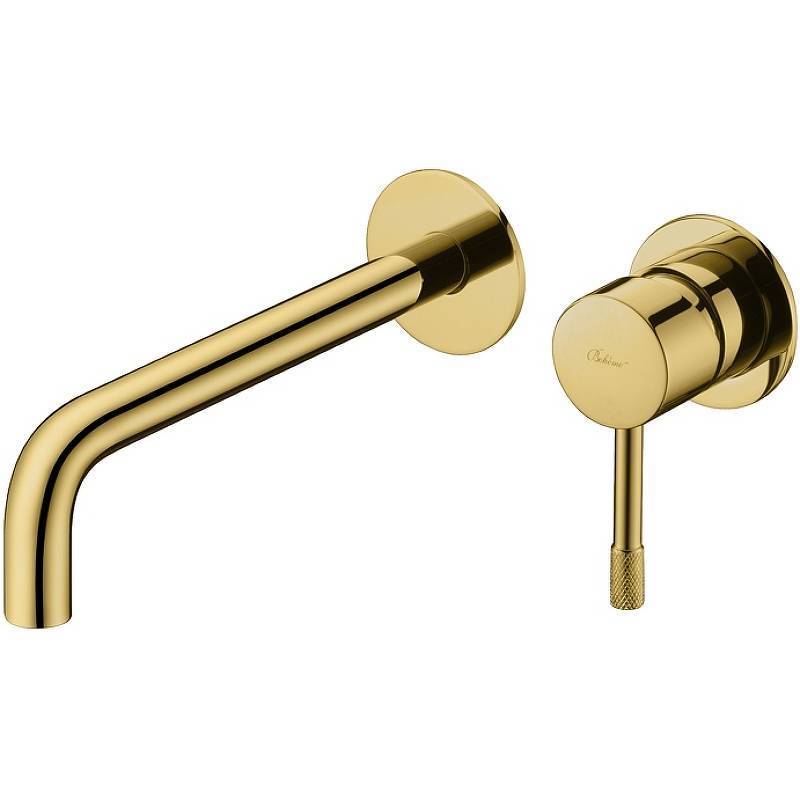 Смеситель для раковины встраиваемый Boheme Uno с внутренней частью золото 465-G