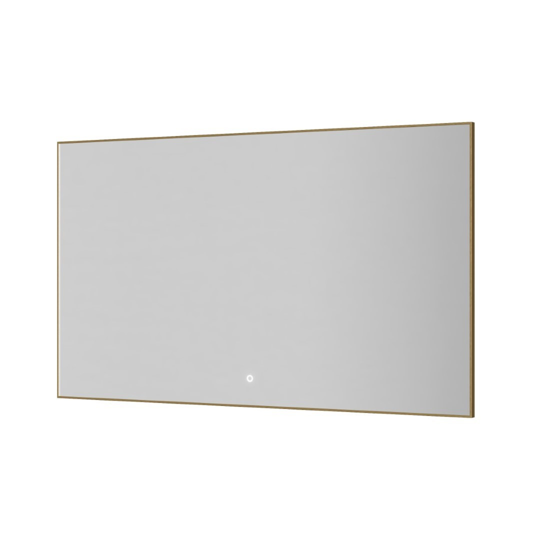 Зеркало прямоугольное Boheme с LED-подсветкой, сенсором и антизапотеванием 70x120 см матовое золото 543-120-MG