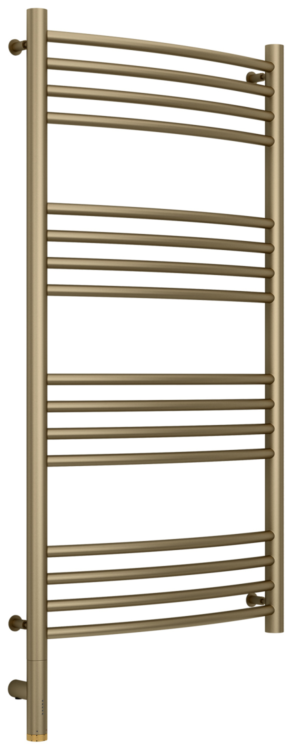 Полотенцесушитель электрический Сунержа Богема 3.0 выгнутая 532x1124 мм левый золотой шелк матовый 32-5802-1050