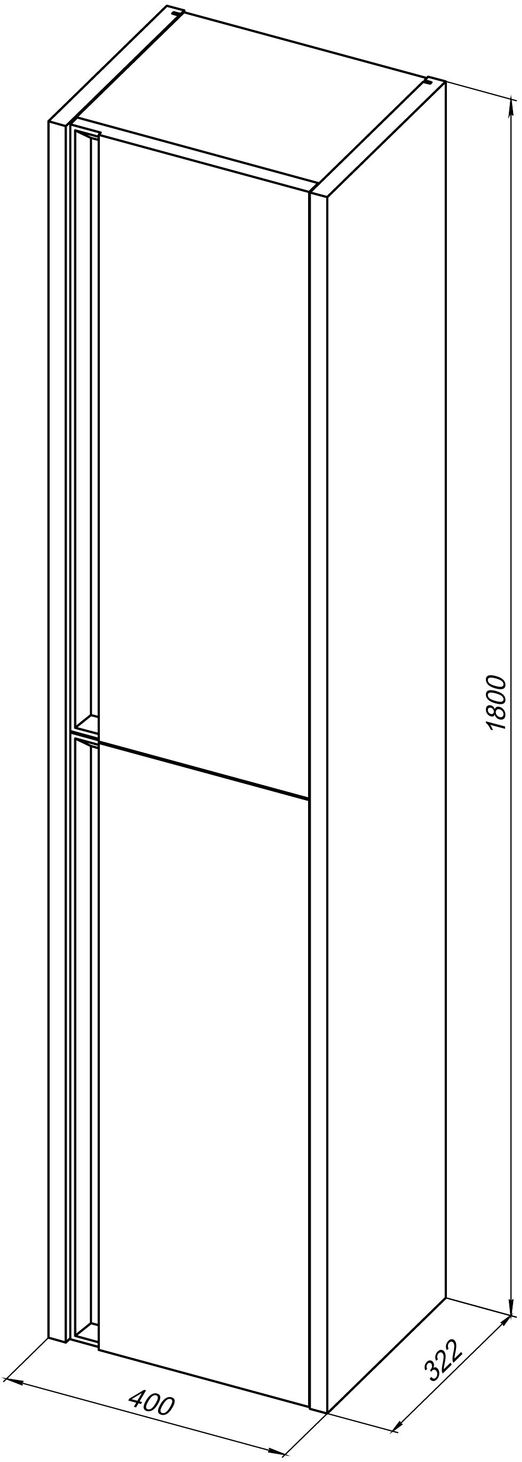 Шкаф-пенал подвесной Allen Brau Fantasy 40x32.2x180 см белый матовый 1.11007.WM