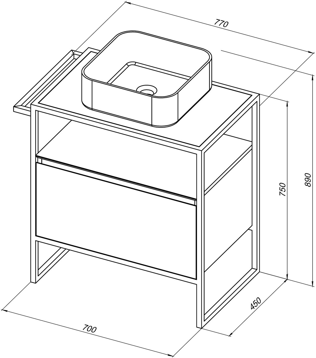 Тумба под раковину Allen Brau Priority 70x45x75 см белый 1.31001.WM