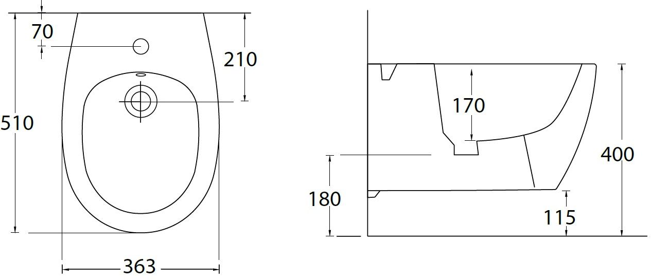 Биде подвесное Allen Brau Fantasy 36.3x51x28.5 см мятный 4.11006.MT