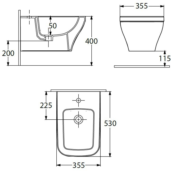Биде подвесное Allen Brau Infinity 35.5x53x28.5 см белый 4.21014.20