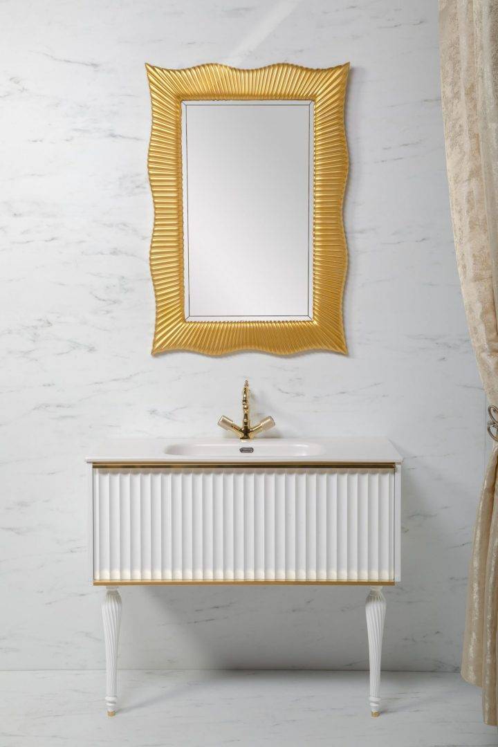 Тумба подвесная Armadi Art Vallessi Avantgarde 100х46х38 см белый/золото 843-100-WG