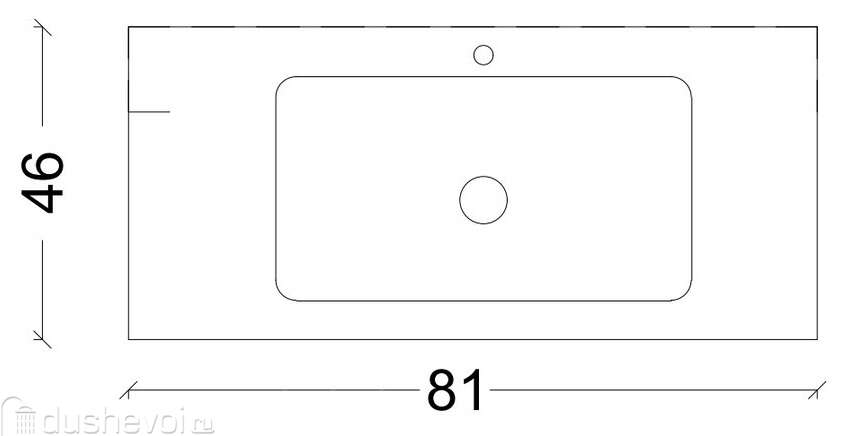Раковина мебельная Armadi Art Vallessi 81х46х17 см белая 838-080-WG