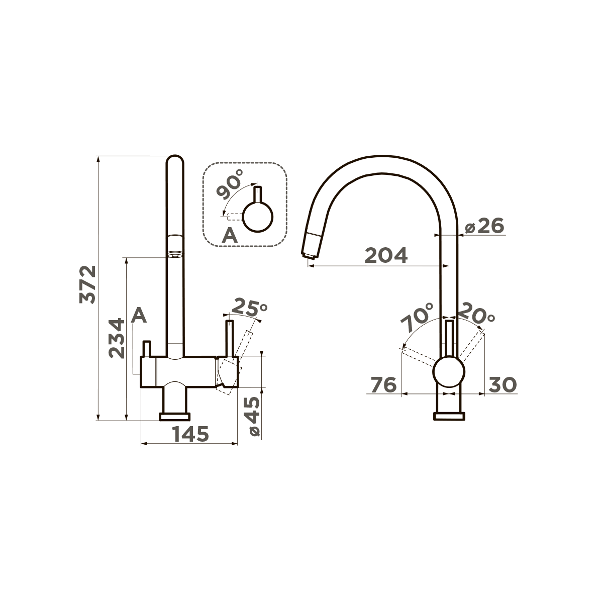 Смеситель для кухни Omoikiri Yamada-P-BL с подключением фильтра черный 4974226