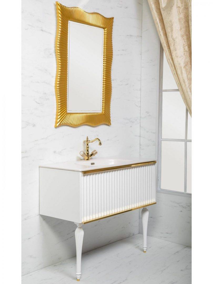 Тумба подвесная Armadi Art Vallessi Avantgarde 100х46х38 см белый/золото 843-100-WG