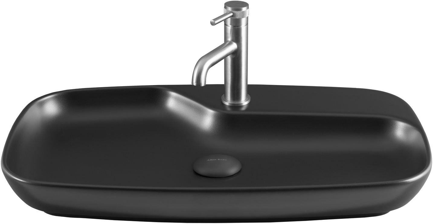 Раковина-чаша Allen Brau Liberty 70x43x9 см с 1 отверстием черная 4.32011.31