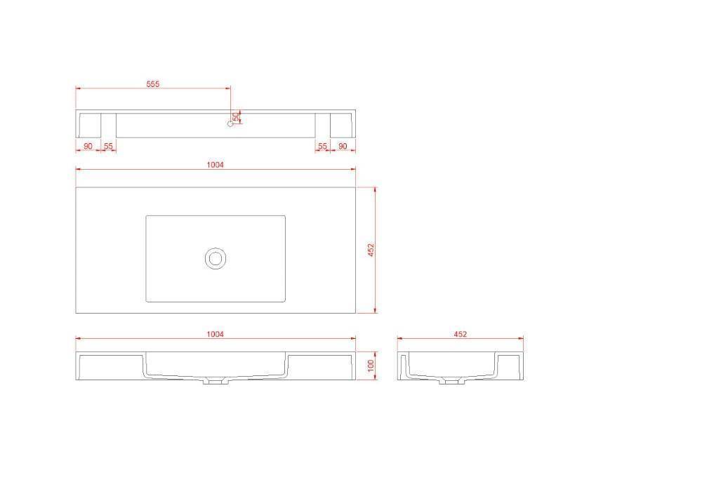 Раковина подвесная Armadi Art Flat 100.4х45.2х10 см белая 888-100