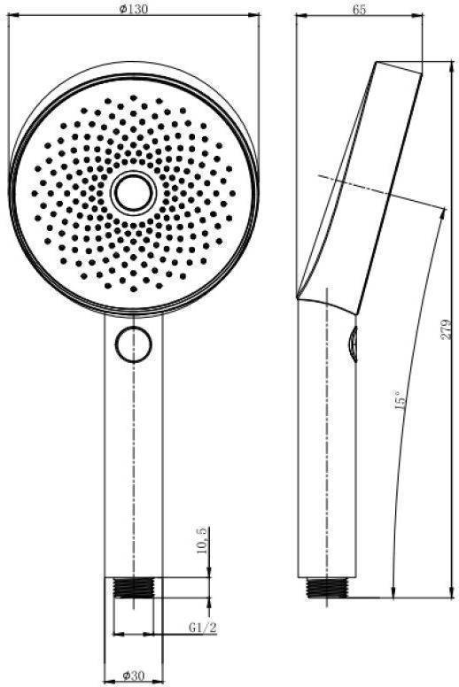 Душевая лейка Allen Brau Priority 3 режима черный 5.31B20-31
