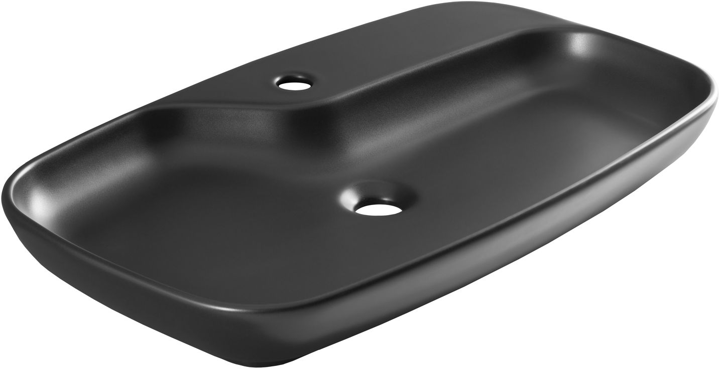 Раковина-чаша Allen Brau Liberty 70x43x9 см с 1 отверстием черная 4.32011.31