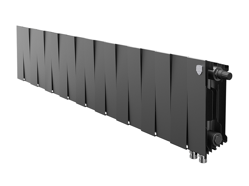 Радиатор биметаллический Royal Thermo PianoForte 200 Noir Sable 18 секций нижнее подключение НС-1346010