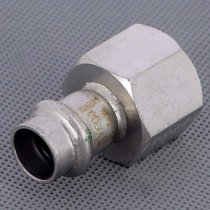 Муфта пресс с накидной гайкой Viega Sanpress Inox 15x3/4 нержавеющая сталь 437589