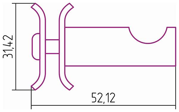 Вешалка-линза для полотенцесушителя Стилье без покрытия 00100-0051