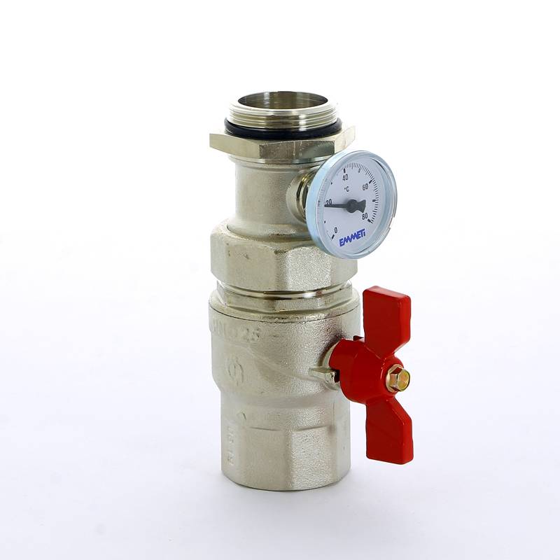 Комплект шаровых кранов Emmeti Progress 1 1/4 НВ с термометром 2 шт 01306132