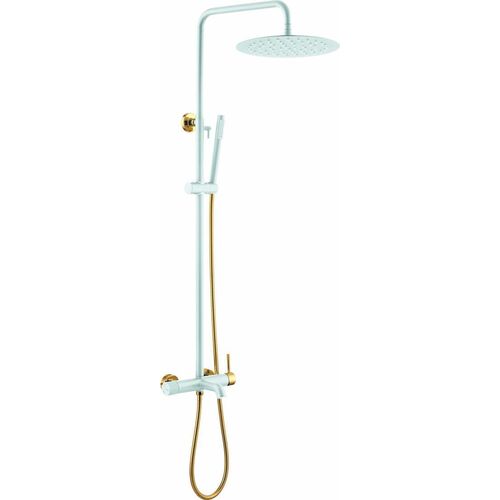 Душевая стойка Boheme Uno с верхним душем белый матовый/золото матовое 468-WG