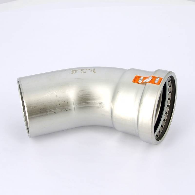 Угольник-вставка 45° пресс Viega Sanpress Inox XL 76.1 мм нержавеющая сталь 482688