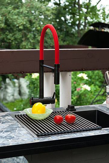 Смеситель для кухни Omoikiri Kanto-GM выдвижной излив под фильтр вороненая сталь 4994013