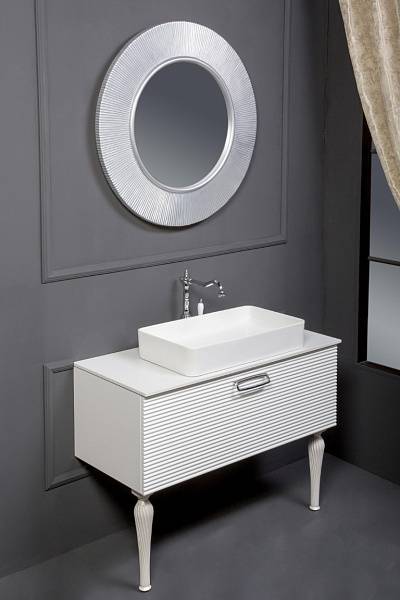 Зеркало круглое подвесное Boheme NeoArt 82х5х82 см серебро 528-SL light