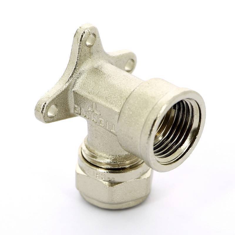 Водорозетка обжимная Tiemme 16x1/2 ВР никелированная 1600003