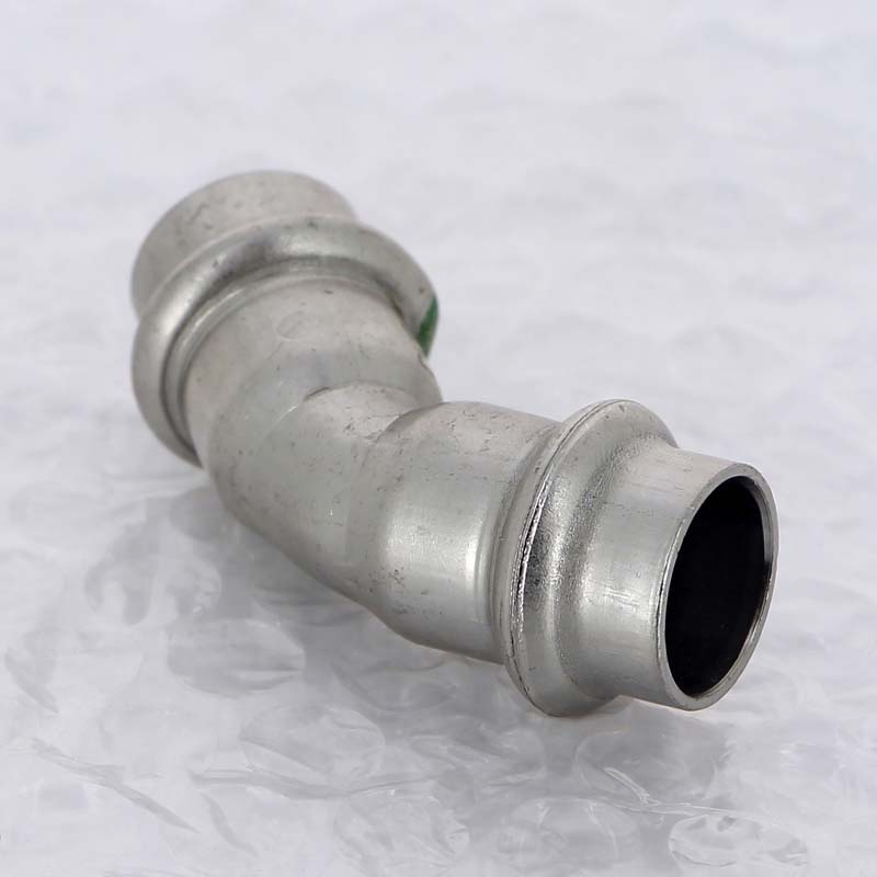 Угольник пресс 45° Viega Sanpress Inox 15 мм нержавеющая сталь 435776