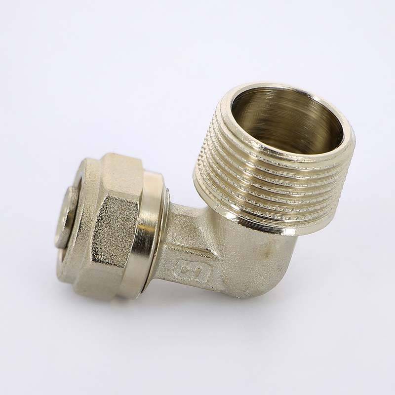 Угол обжимной никелированный Uni-Fitt 16х3/4 наружная резьба 665N6300