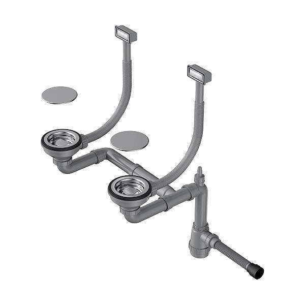 Арматура для двухчашевых моек Omoikiri WK-2C-IN прямоугольный перелив нержавеющая сталь 4956476