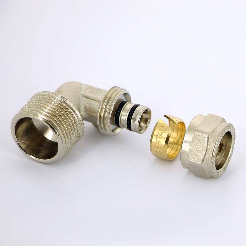 Угол обжимной никелированный Uni-Fitt 16х3/4 наружная резьба 665N6300