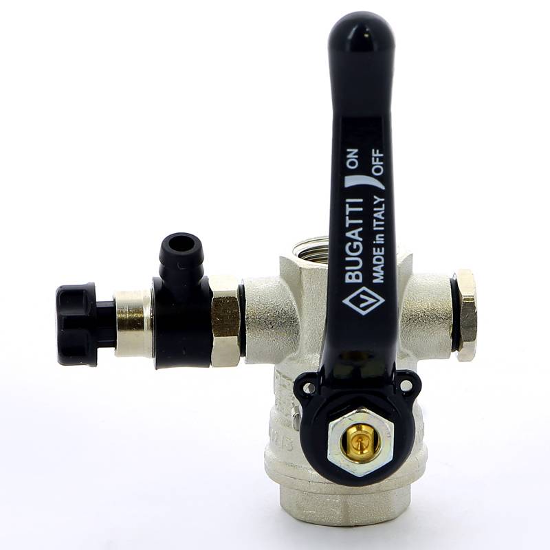 Кран шаровой Bugatti Oregon 330 ВВ с дренажным вентилем и заглушкой рычаг 1/2 03300019