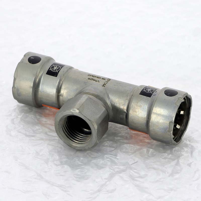 Тройник пресс-ВР оцинкованная сталь Viega Megapress 1/2x1/2x1/2 695163