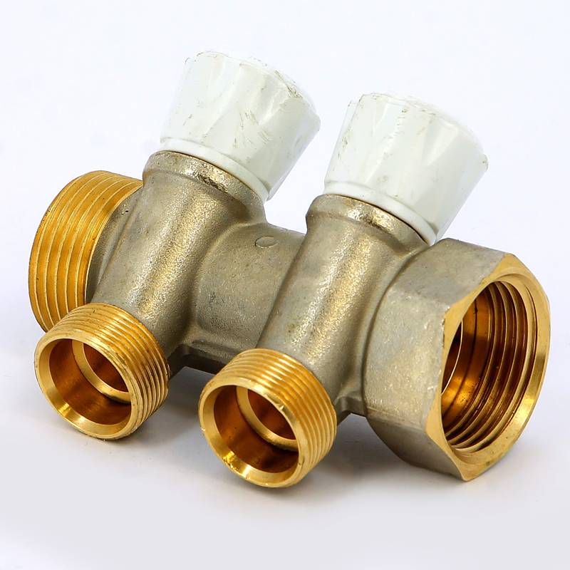 Коллектор с вентилями Emmeti Top-San 1 НВ 2 выхода 24х19 36 мм 01307280