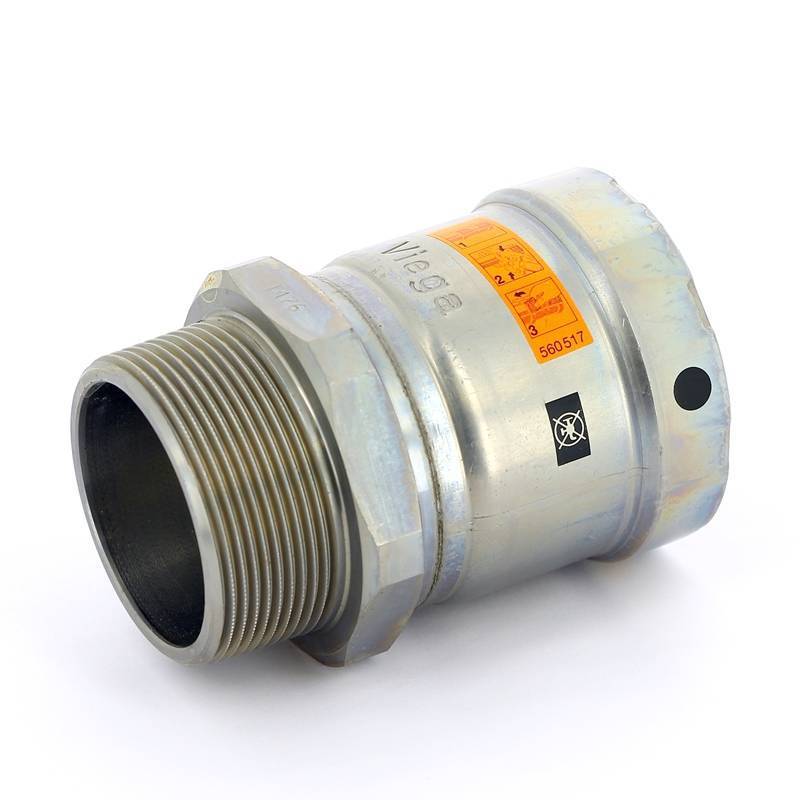 Муфта пресс с наружной резьбой Viega Megapress 2 оцинкованная сталь 695323